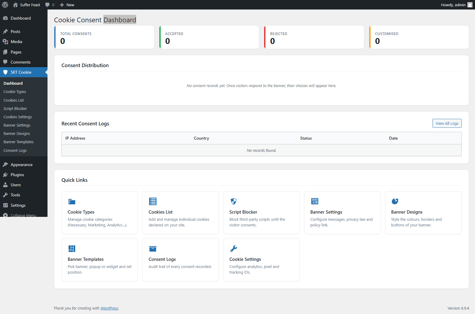 SKT Cookie Consent Dashboard