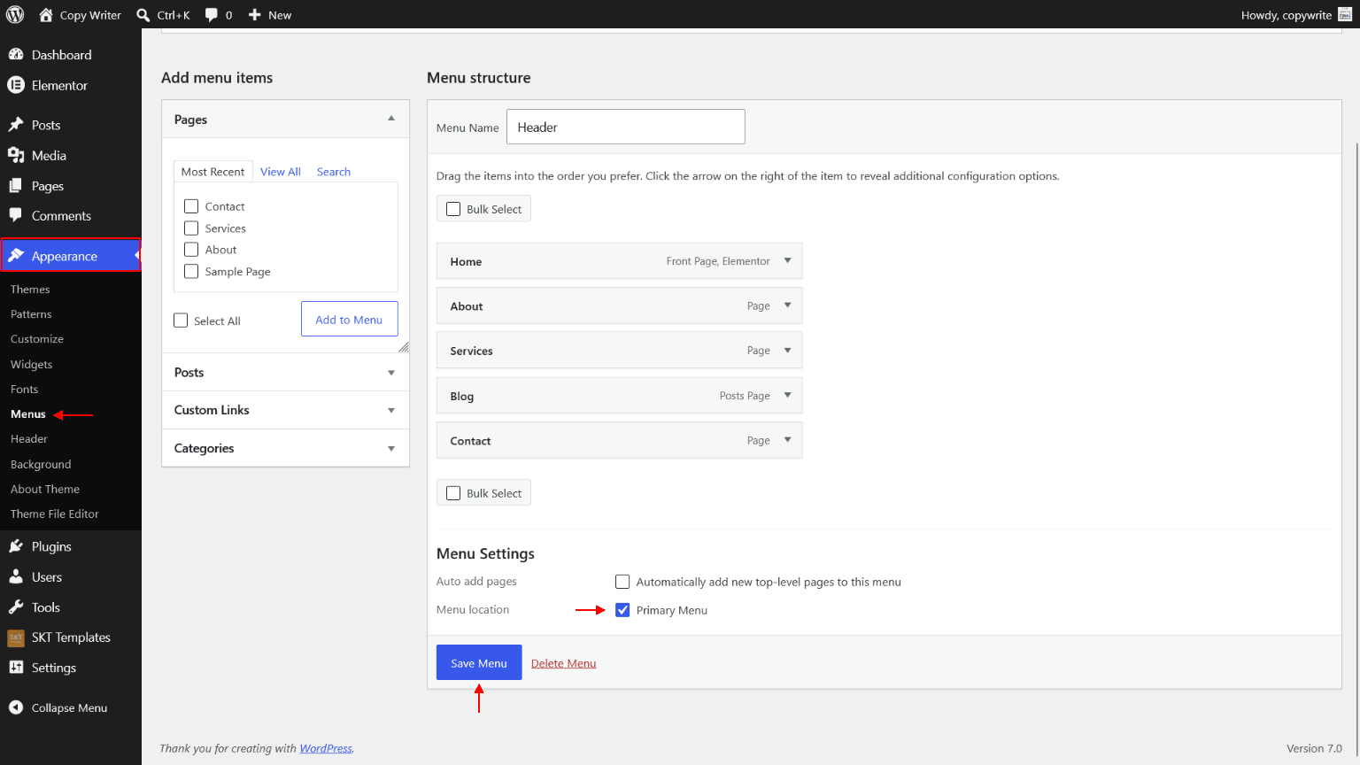 Header menu 1