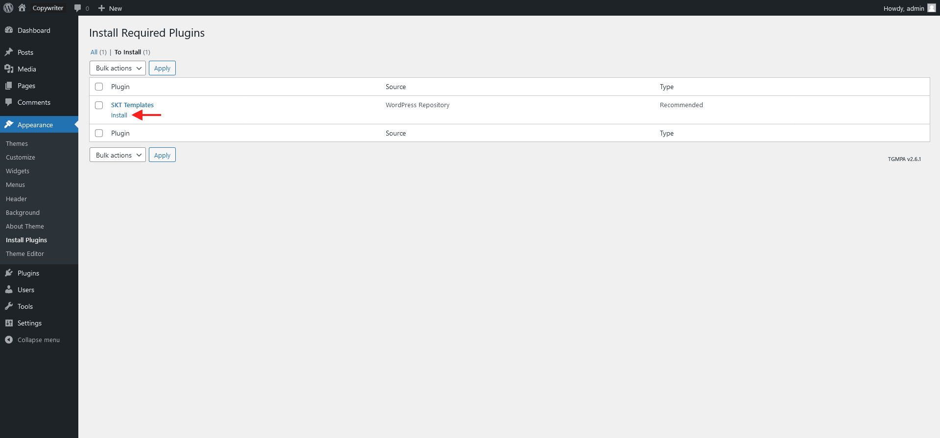 Theme setup screen 2