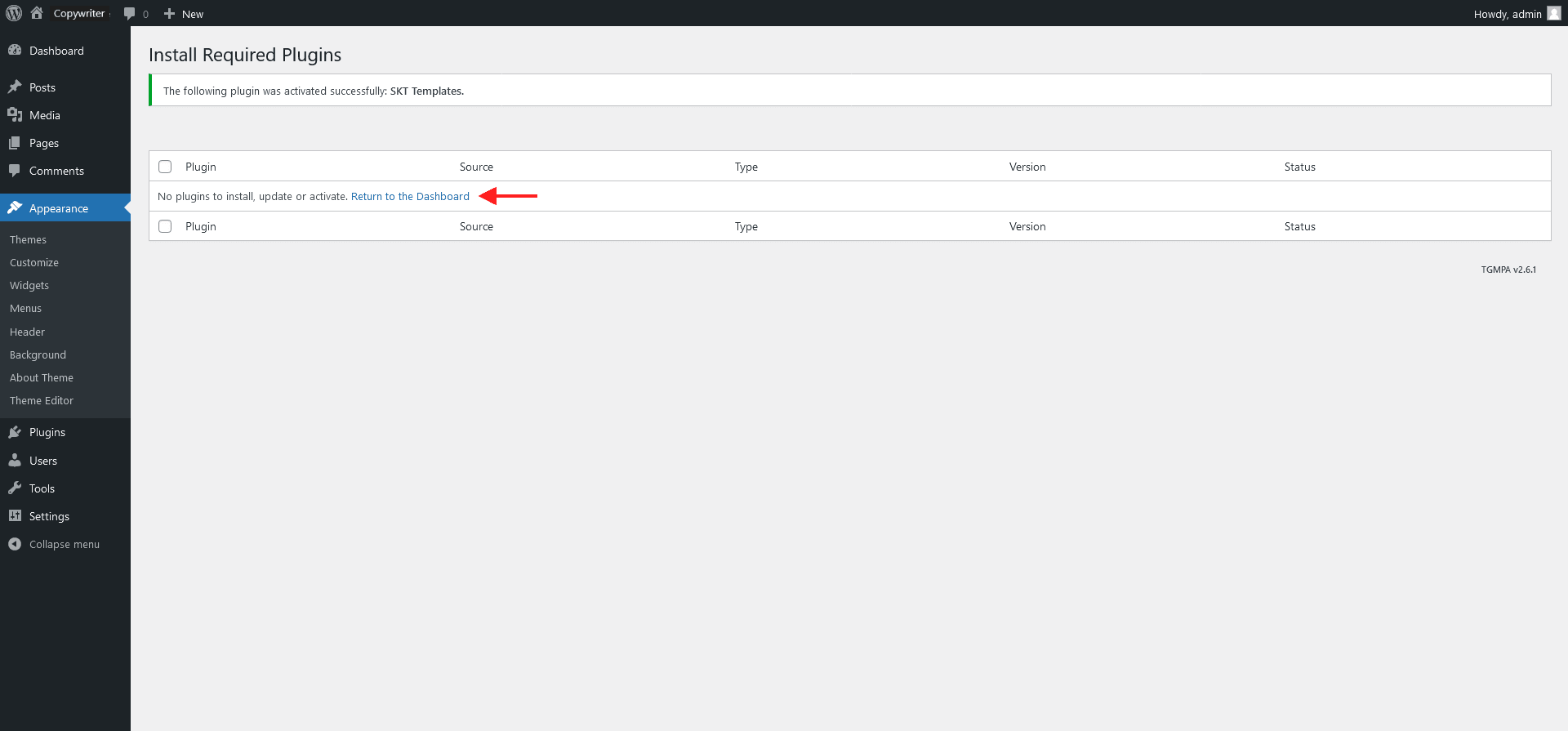 Theme setup screen 3