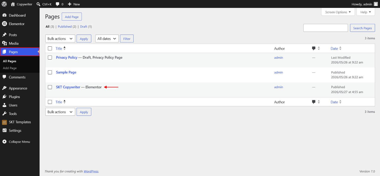 Back to dashboard pages