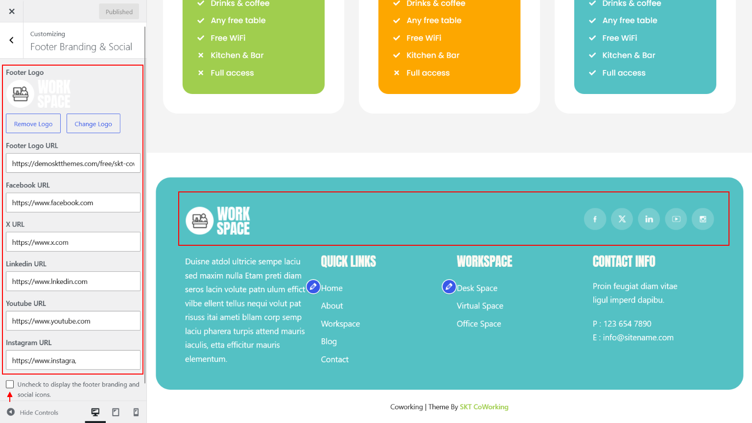 Copyright settings 2